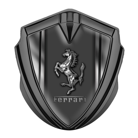Ferrari Self Adhesive Bodyside Emblem Graphite Background Chromed Logo
