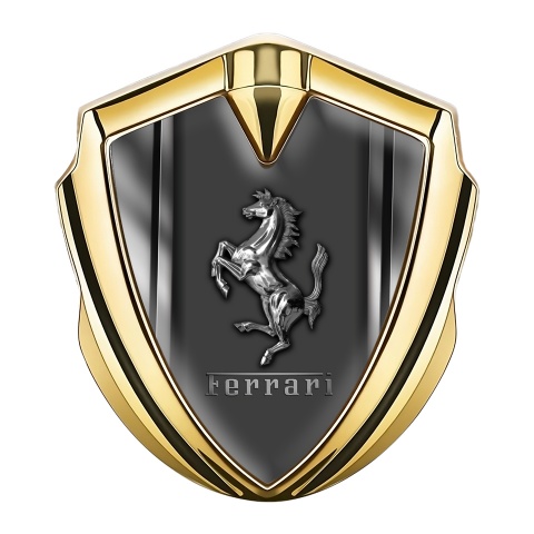 Ferrari Self Adhesive Bodyside Emblem Gold Background Chromed Logo
