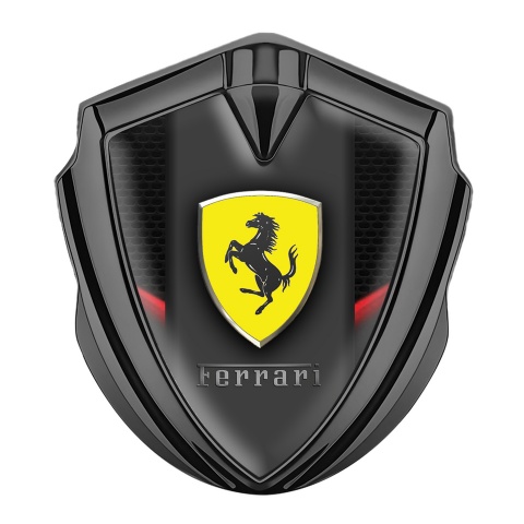 Ferrari 3D Car Metal Emblem Graphite Dark Wall Classic Logo Edition