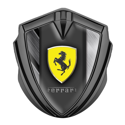 Ferrari Bodyside Emblem Graphite Brushed Metal Plates Design