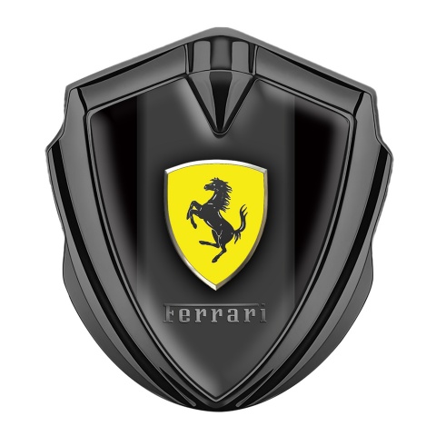 Ferrari Fender Emblem Badge Graphite Black Classic Shield Design