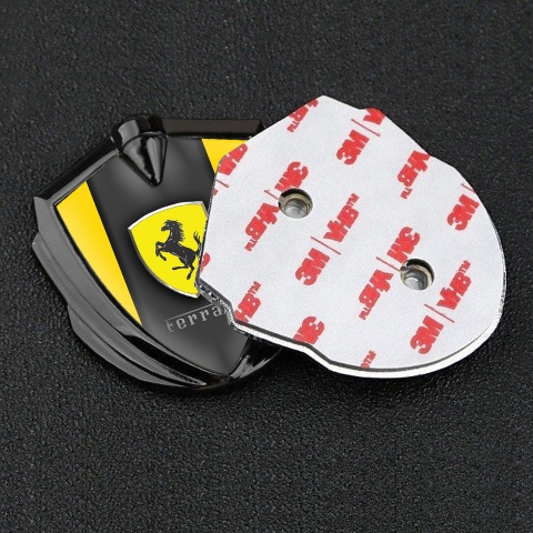 Ferrari Bodyside Emblem Graphite Yellow Sides Shield Logo Design