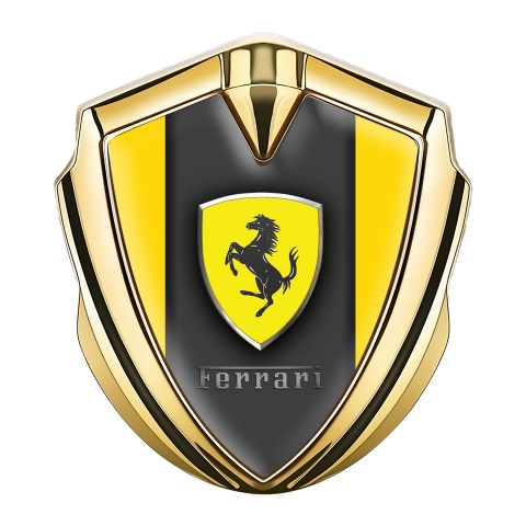 Ferrari Bodyside Emblem Gold Yellow Sides Shield Logo Design