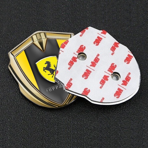 Ferrari Bodyside Emblem Gold Yellow Sides Shield Logo Design