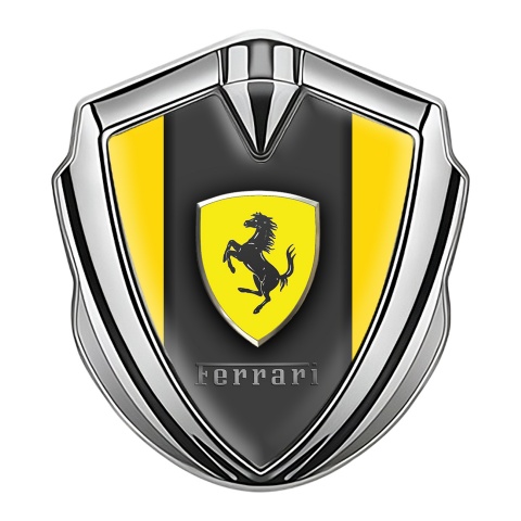 Ferrari Bodyside Emblem Silver Yellow Sides Shield Logo Design