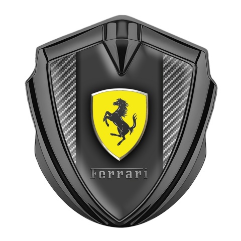 Ferrari Fender Emblem Badge Graphite Carbon Effect Shield Logo