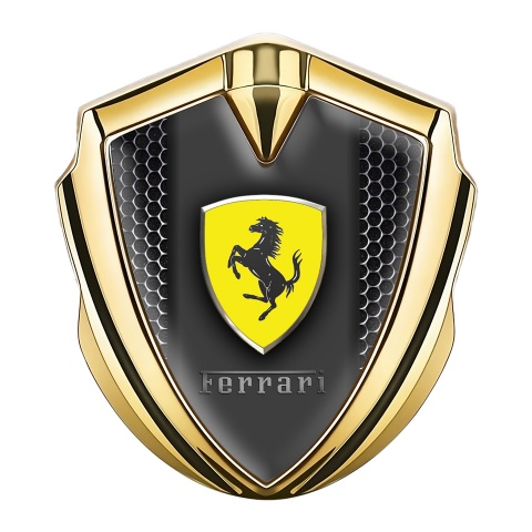 Ferrari Fender Metal Emblem Badge Gold Hex Template Edition