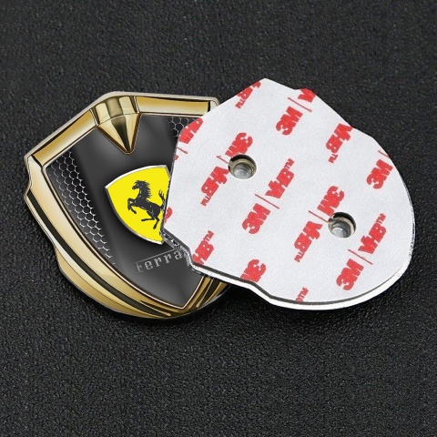 Ferrari Fender Metal Emblem Badge Gold Hex Template Edition