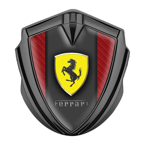 Ferrari 3D Car Metal Emblem Graphite Red Carbon Yellow Shield