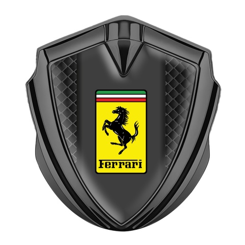Ferrari Bodyside Badge Self Adhesive Graphite Dark Grid Rectangle Logo