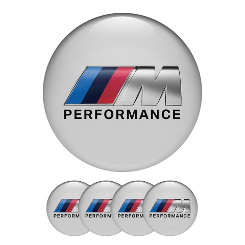 BMW  M Performance Silicone Stickers Center Hub Unique Gray Design 