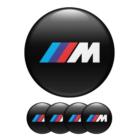 BMW M Power Center Hub Dome Stickers Flat Logo 