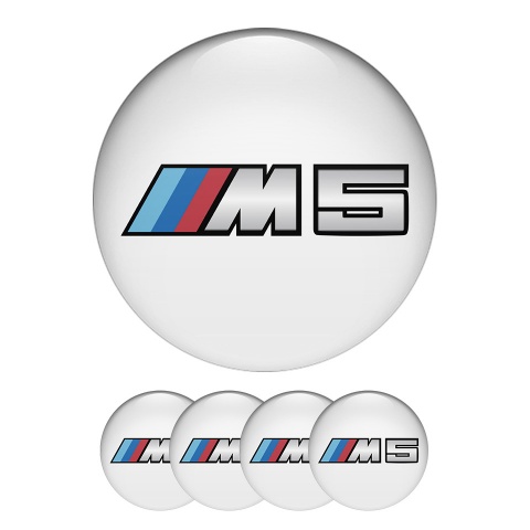 BMW M Power Center Cap Domed Stickers Special Desing In White 