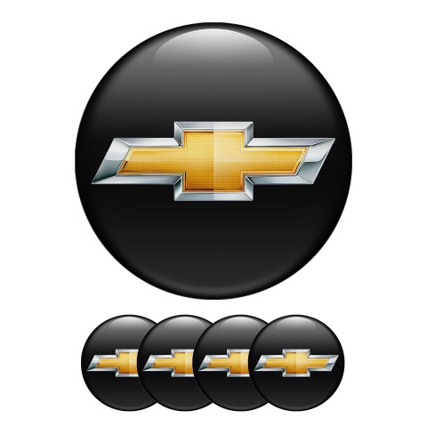 Chevrolet Silicone Stickers Center Hub 3D Black Version