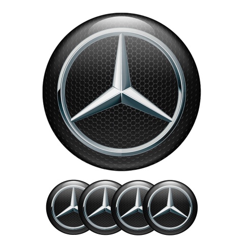 Mercedes  Wheel Center Cap Domed Stickers Carbon Edition