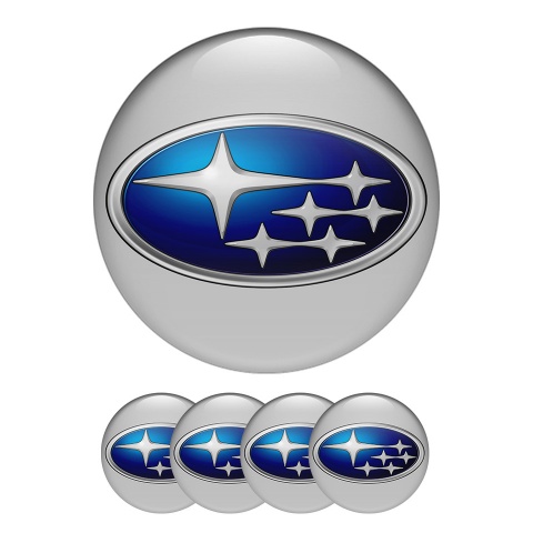 Subaru Center Hub Dome Stickers Silver Star Logo