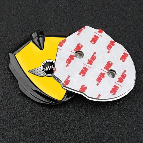 Mini Cooper Emblem Aufkleber Autozubehor Graphit Tonfarbe mit Gelb Basis und Klassisch Logo