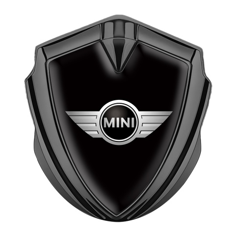 Mini Cooper Emblem Abzeichen Graphit Tonfarbe mit Schwarz Vorlage und Klassisch Logo