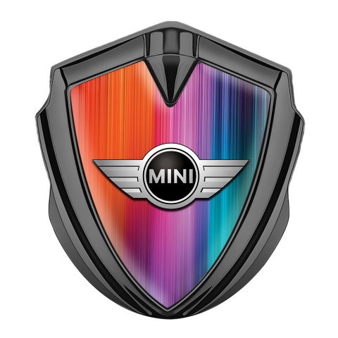 Mini Cooper Emblem Auto Zeichen Graphit Tonfarbe mit Mehrfarbig Vorlage Design