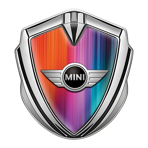 Mini Cooper Emblem Auto Zeichen Silbertonfarbe mit Mehrfarbig Vorlage Design