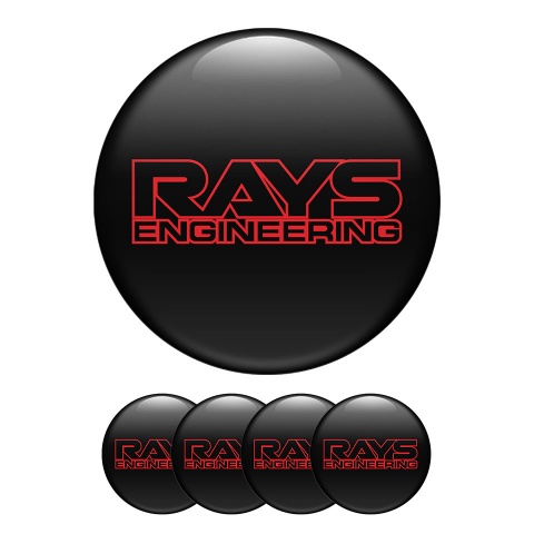 Rays Silicone Stickers Center Hub Black And Red 