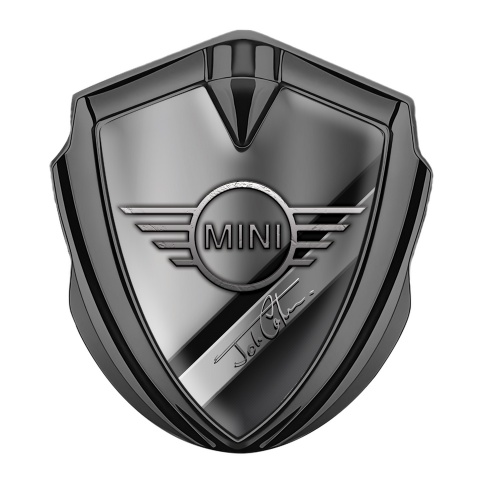 Mini Cooper Seitenflugel Emblem Aufkleber Graphit Tonfarbe mit Diagonales Segeldesign