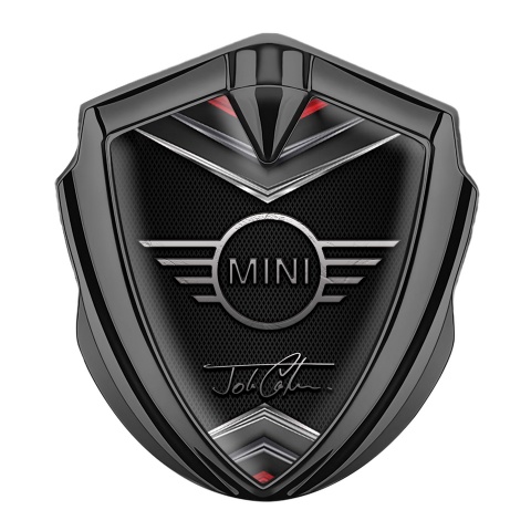 Mini Cooper Emblem Auto Zeichen Graphit Tonfarbe Schwarz Silber Rot Basis Design