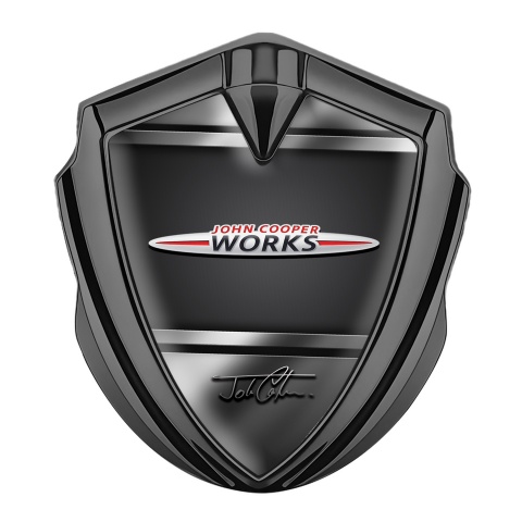 Mini Cooper Seitenflugel Emblem Aufkleber Graphit Tonfarbe mit Horizontale Platten Design