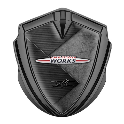Mini Cooper Emblem Auto Zeichen Graphit Tonfarbe mit Grau Schwarz Grunge Wirkung design