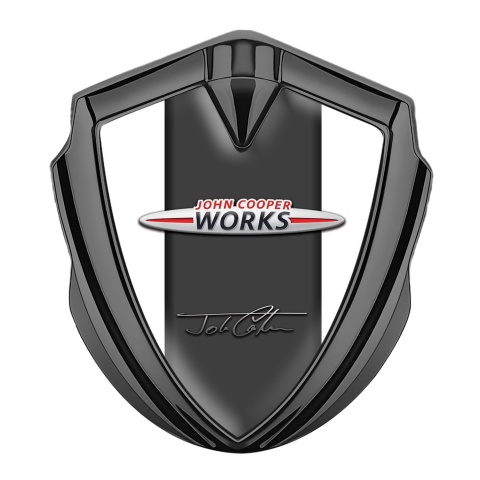 Mini Cooper Fender Emblem Badge Graphite White Base John Cooper Works