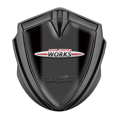 Mini Cooper Trunk Emblem Badge Graphite Black Base John Cooper Works