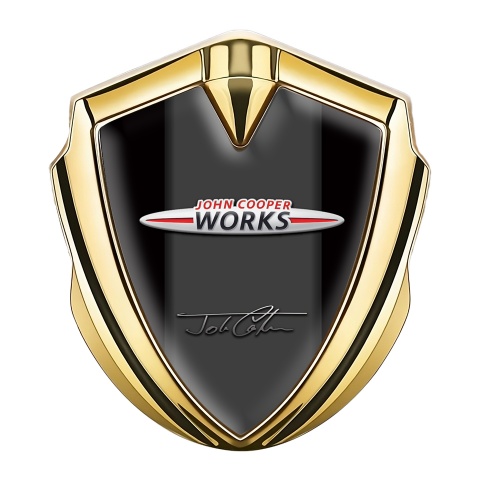 Mini Cooper Trunk Emblem Badge Gold Black Base John Cooper Works