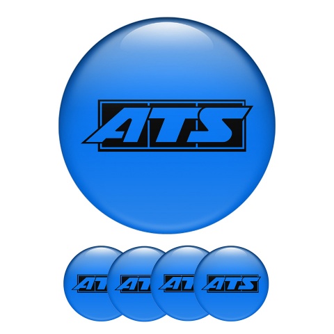 ATS Domed Stickers Wheel Center Cap Blue Line