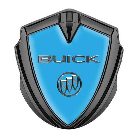 Buick Emblem Abzeichen Graphit Tonfarbe Marineblau Basis mit Chrom Logo