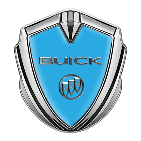 Buick Emblem Abzeichen Silbertonfarbe Marineblau Basis mit Chrom Logo