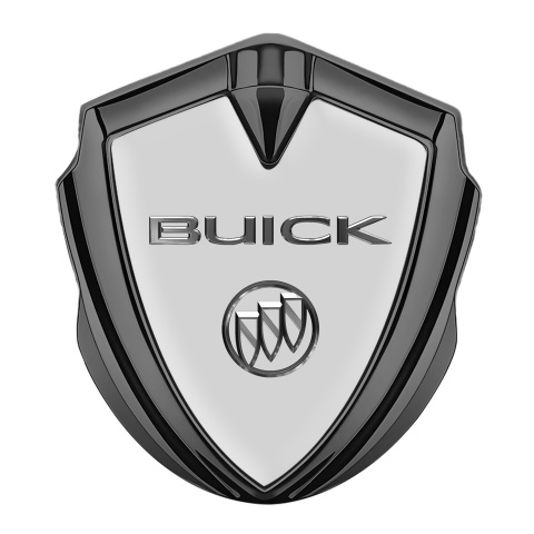 Buick Abzeichen selbstklebend Graphit Tonfarbe Grau Basis mit Chrom Logo stil