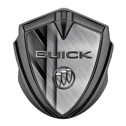 Buick Emblem Logo Schriftzug Aufkleber Graphit Tonfarbe Anordnung von Platten mit gebürstetem Metalleffekt