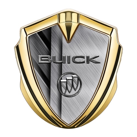 Buick Emblem Logo Schriftzug Aufkleber Goldtonfarbe Anordnung von Platten mit gebürstetem Metalleffekt