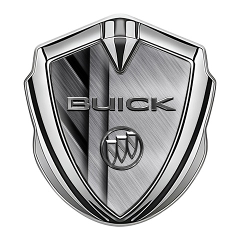 Buick Emblem Logo Schriftzug Aufkleber Silbertonfarbe Anordnung von Platten mit gebürstetem Metalleffekt