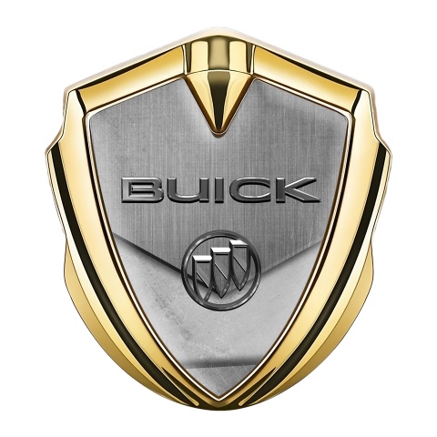 Buick Seitenflugel Emblem Aufkleber Goldtonfarbe Asphalt und Stein Effekt