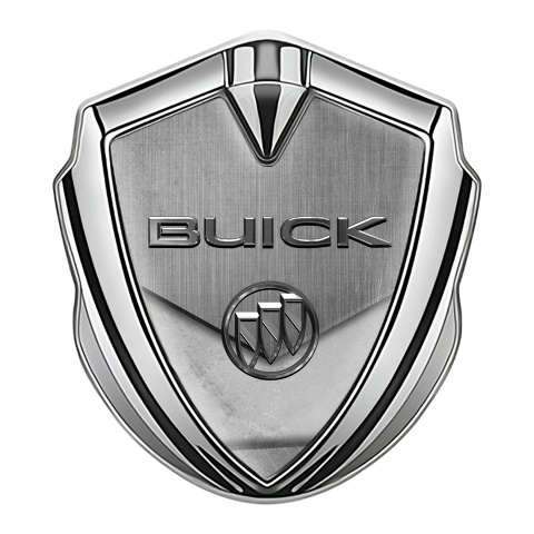 Buick Seitenflugel Emblem Aufkleber Silbertonfarbe Asphalt und Stein Effekt