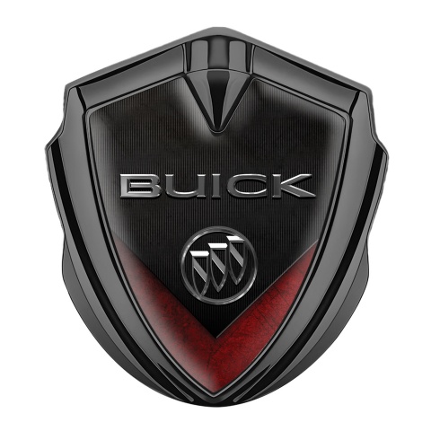 Buick Emblem Abzeichen Graphit Tonfarbe Rote V elemente Basis mit Chrom Logo
