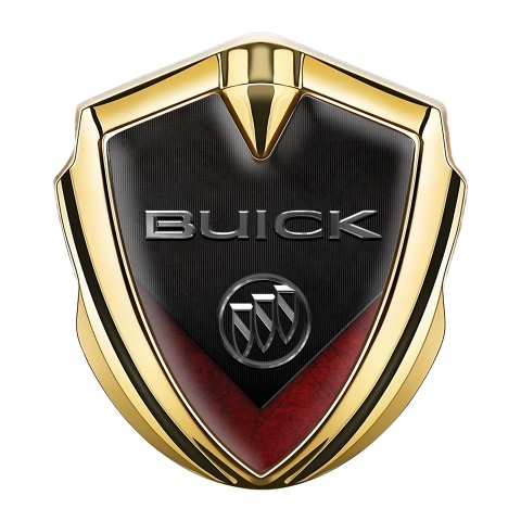 Buick Emblem Abzeichen Goldtonfarbe Rote V elemente Basis mit Chrom Logo