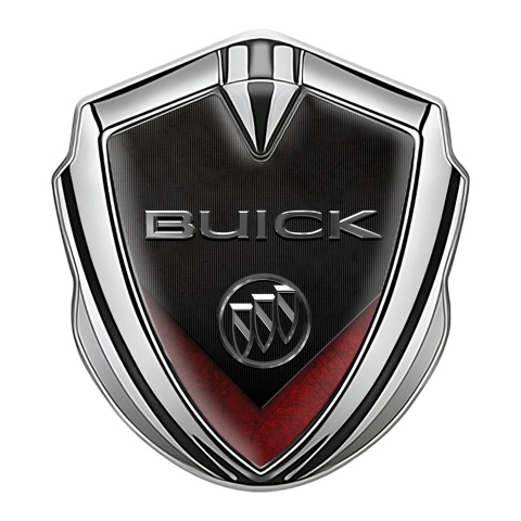 Buick Emblem Abzeichen Silbertonfarbe Rote V elemente Basis mit Chrom Logo