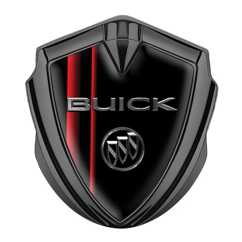 Buick Abzeichen selbstklebend Graphit Tonfarbe Schwarz basis mit Rote Linien design