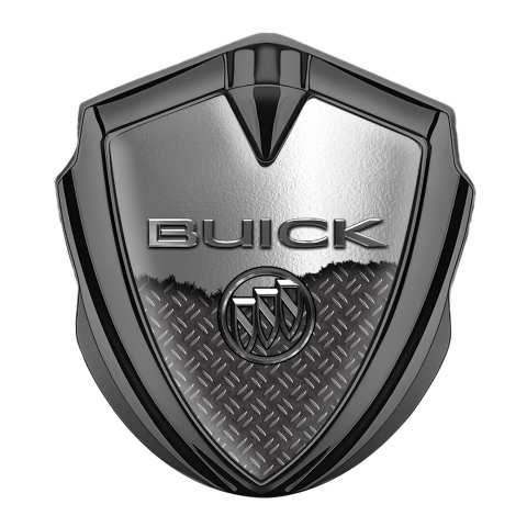 Buick Emblem Logo Schriftzug Aufkleber Graphit Tonfarbe Zerrissenes Metall Design