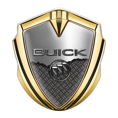 Buick Emblem Logo Schriftzug Aufkleber Goldtonfarbe Zerrissenes Metall Design