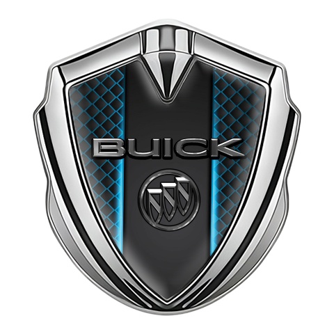 Buick Emblem Abzeichen Silbertonfarbe Blau Neon Mesh design