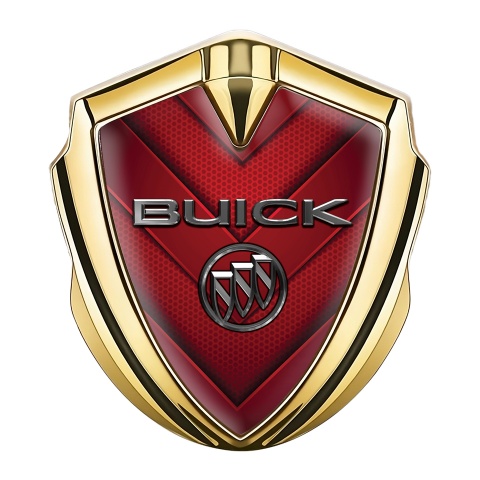 Buick Emblem Abzeichen selbstklebend Goldtonfarbe Rote V Form Elemente Design