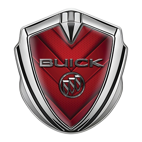 Buick Emblem Abzeichen selbstklebend Silbertonfarbe Rote V Form Elemente Design
